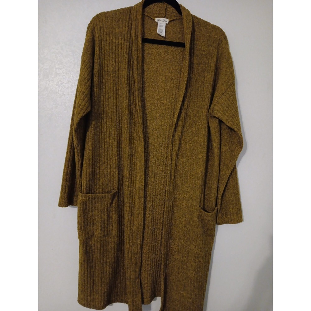 Brittany Black Sweater Long Cardigan  Ribbed w/pockets Goldenrod‎ in color Sz.L